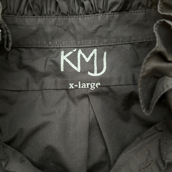 KMJ Quarantina Black Blouse with Ruffle Size XL - Picture 5 of 5